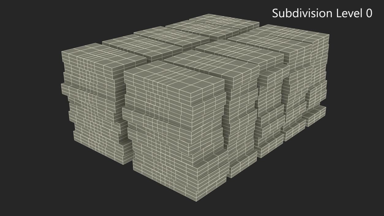 Stacked UK 10 Pounds Currency Bundles 2 3D model