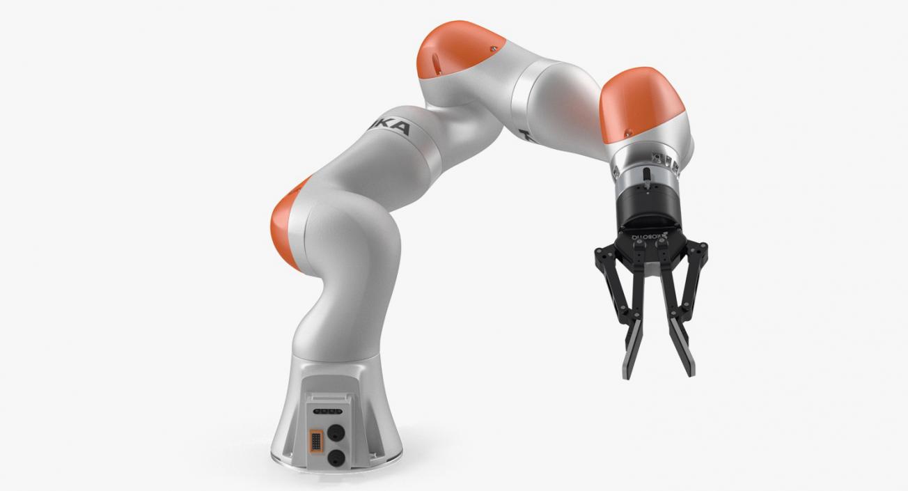 Kuka Robot with Two Finger Gripper Robotiq Rigged 3D model