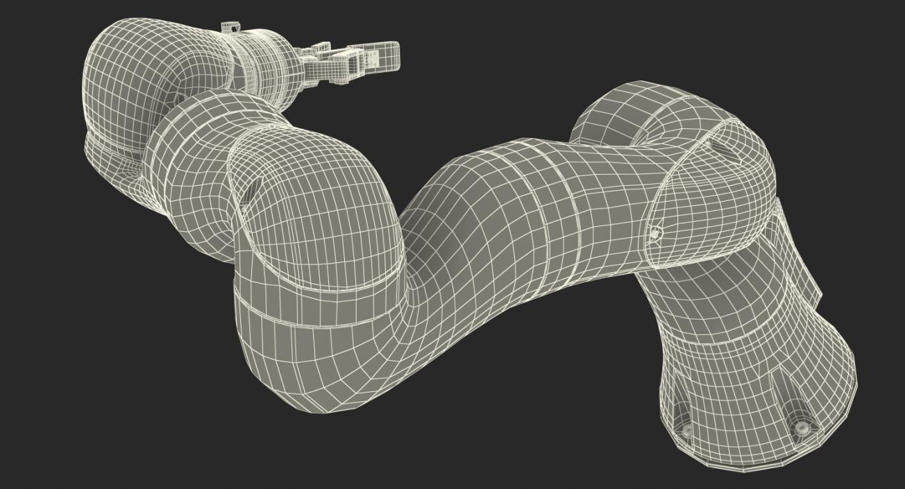 Kuka Robot with Two Finger Gripper Robotiq Rigged 3D model