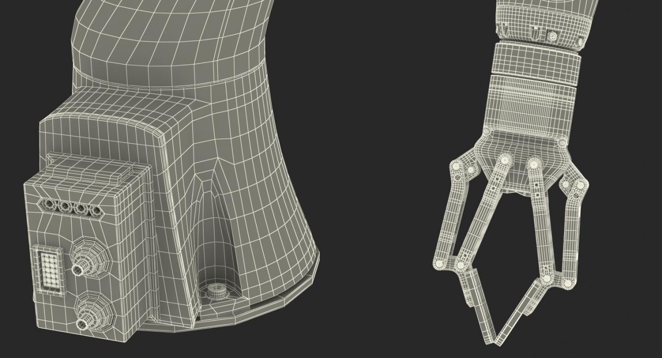 Kuka Robot with Two Finger Gripper Robotiq Rigged 3D model