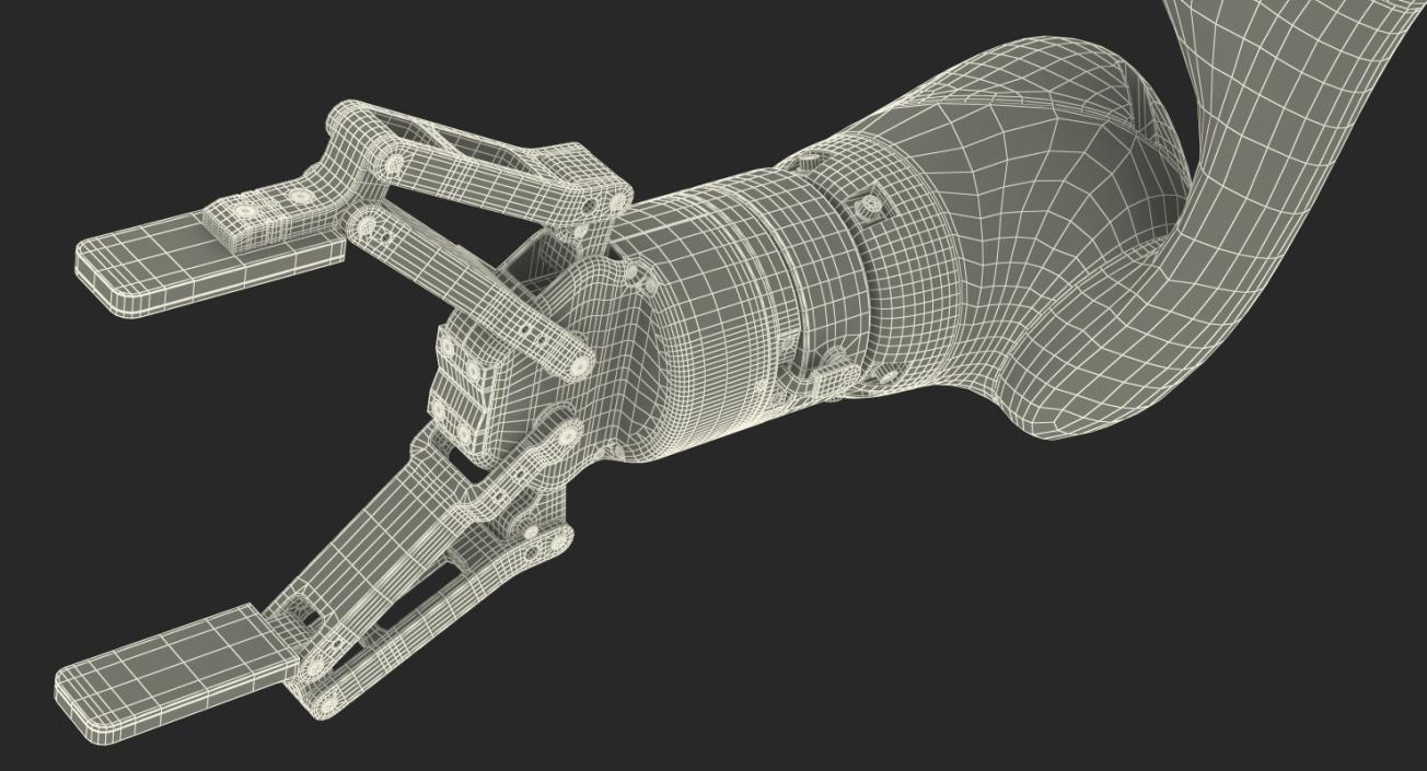 Kuka Robot with Two Finger Gripper Robotiq Rigged 3D model