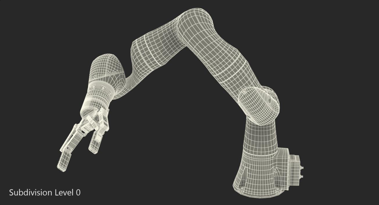 Kuka Robot with Two Finger Gripper Robotiq Rigged 3D model