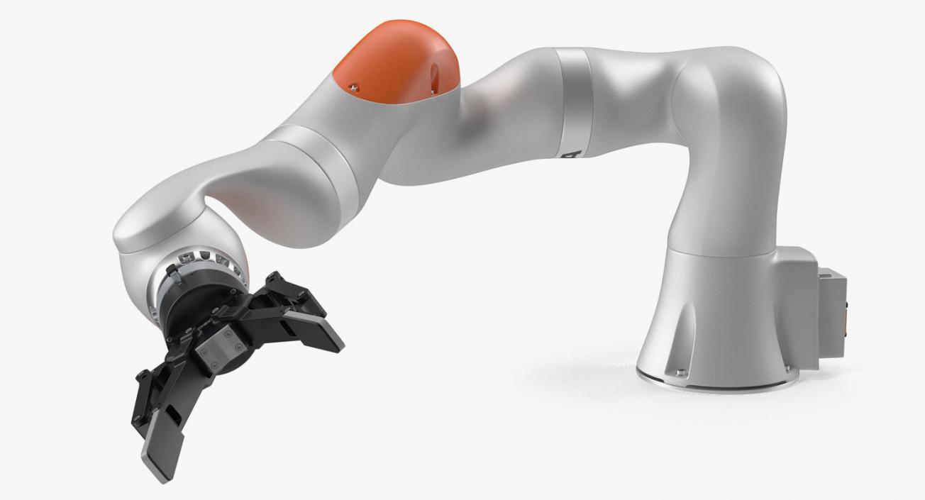 Kuka Robot with Two Finger Gripper Robotiq Rigged 3D model