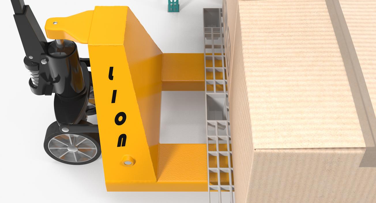 3D model Pallet Jack and Rack with Cardboxes