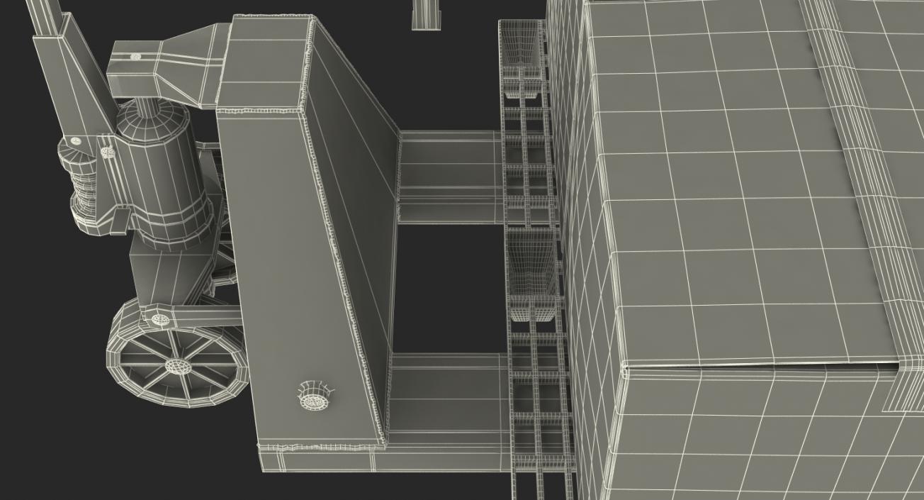 3D model Pallet Jack and Rack with Cardboxes