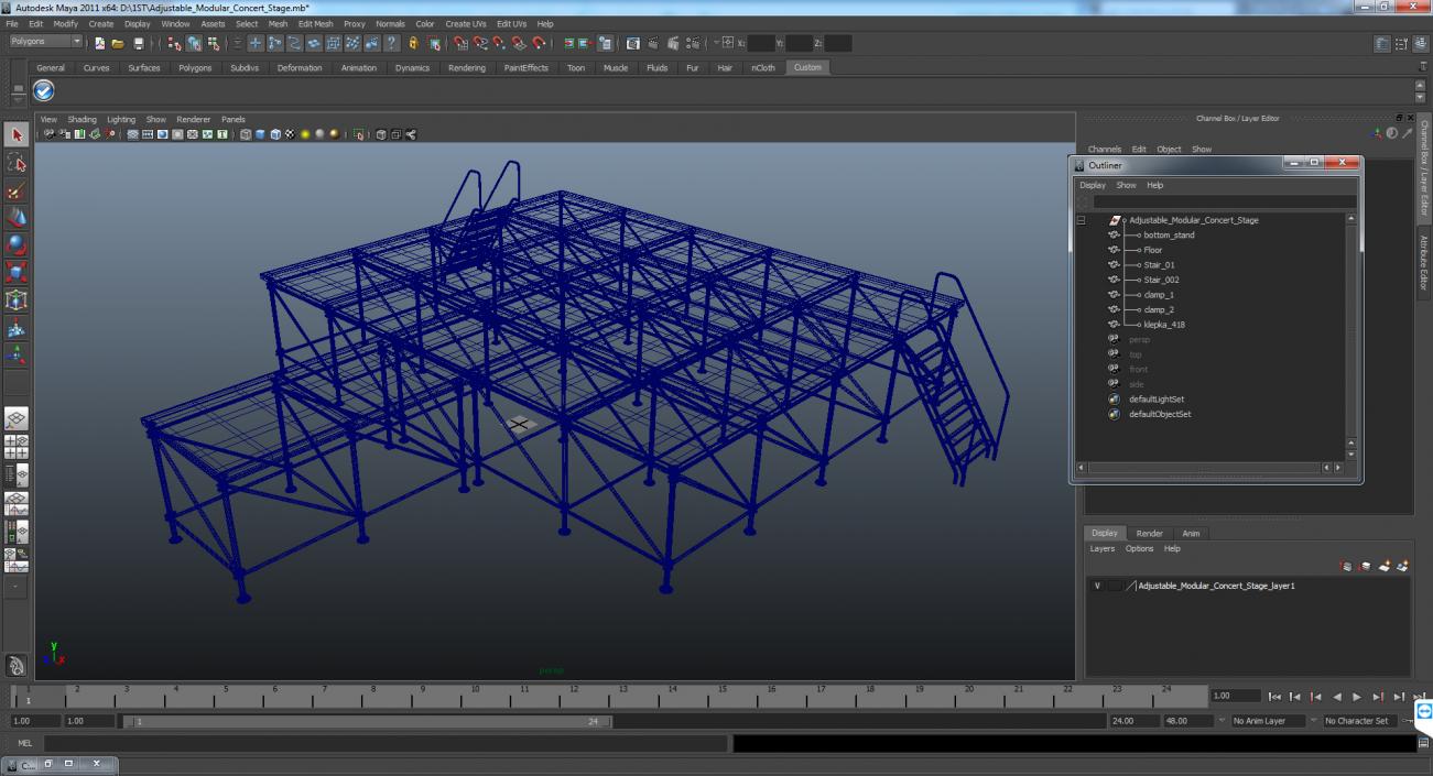 Adjustable Modular Concert Stage 3D