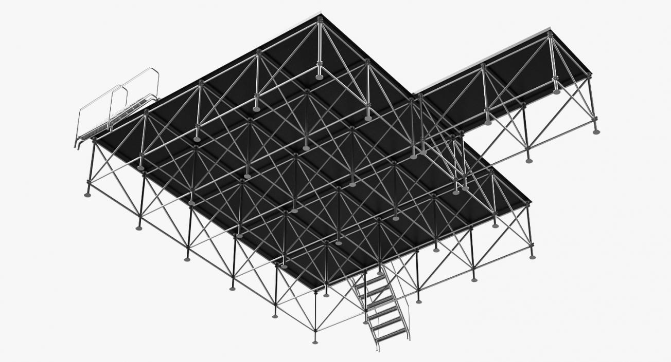 Adjustable Modular Concert Stage 3D