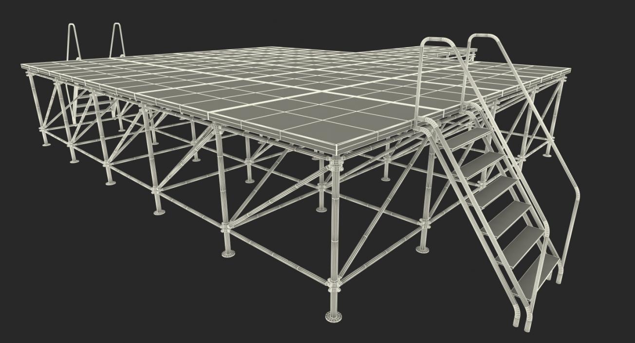 Adjustable Modular Concert Stage 3D