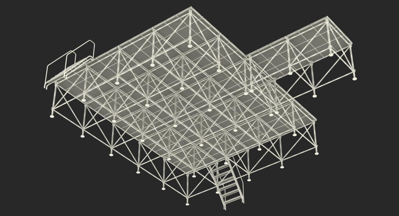 Adjustable Modular Concert Stage 3D