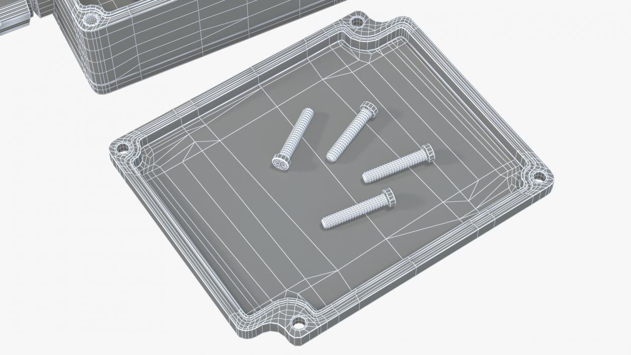 3D Black Junction Box with 2 Wires