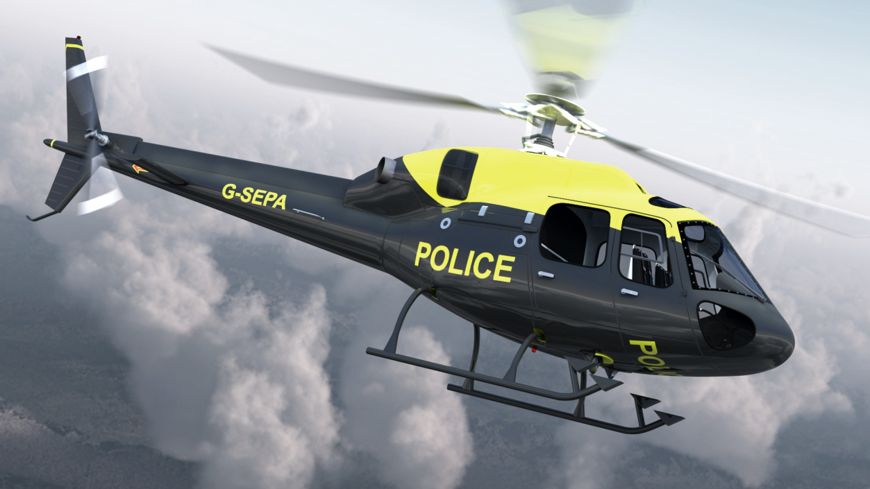 3D model Police Helicopter Eurocopter AS 355