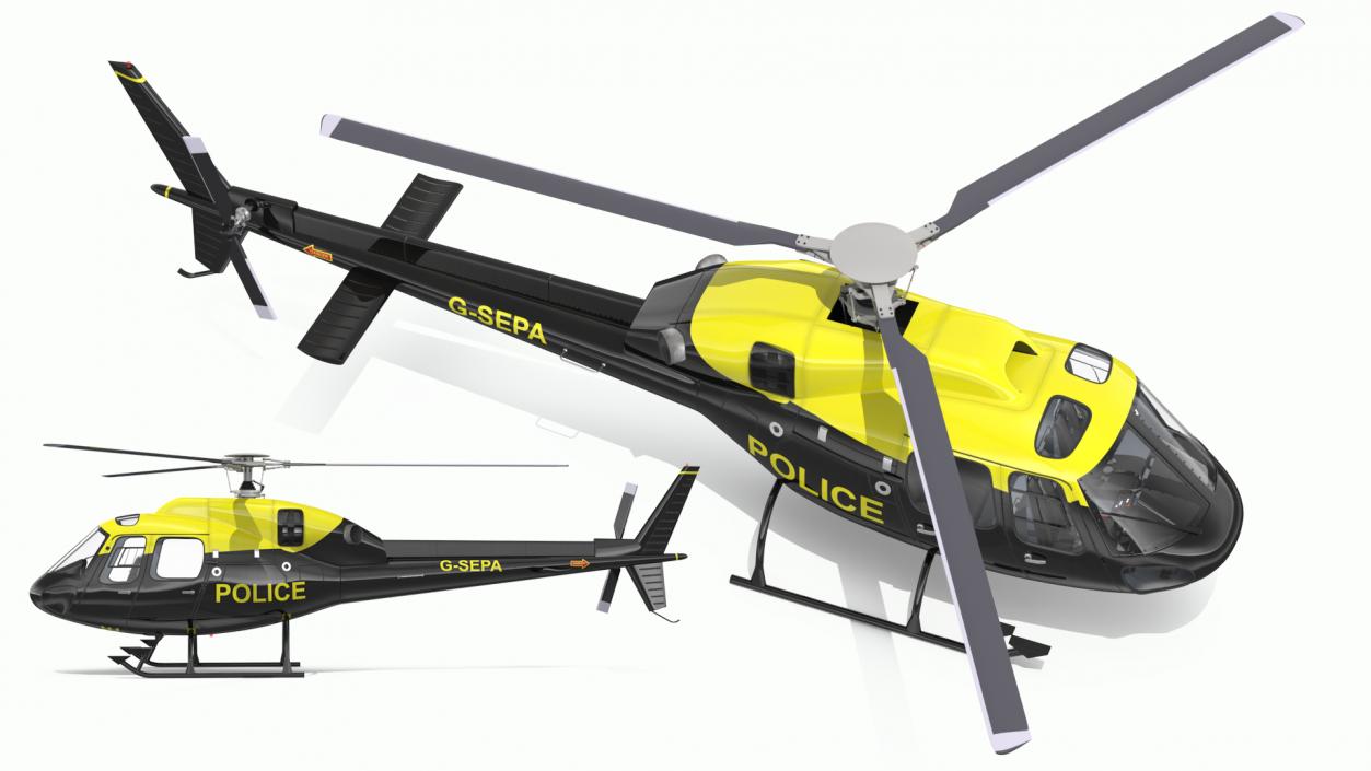 3D model Police Helicopter Eurocopter AS 355