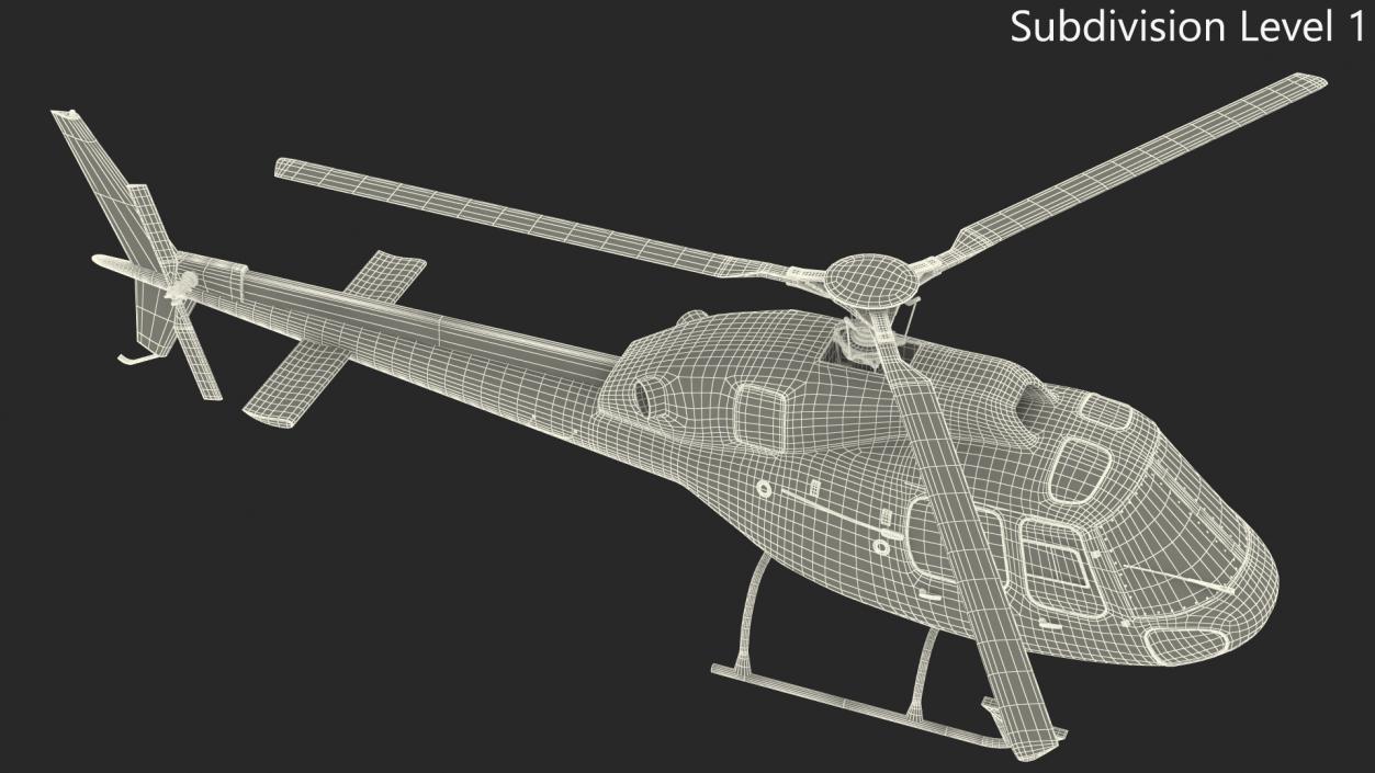 3D model Police Helicopter Eurocopter AS 355