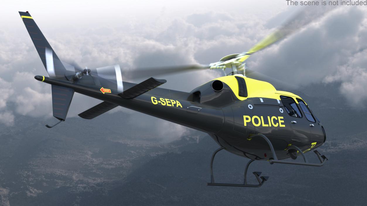 3D model Police Helicopter Eurocopter AS 355