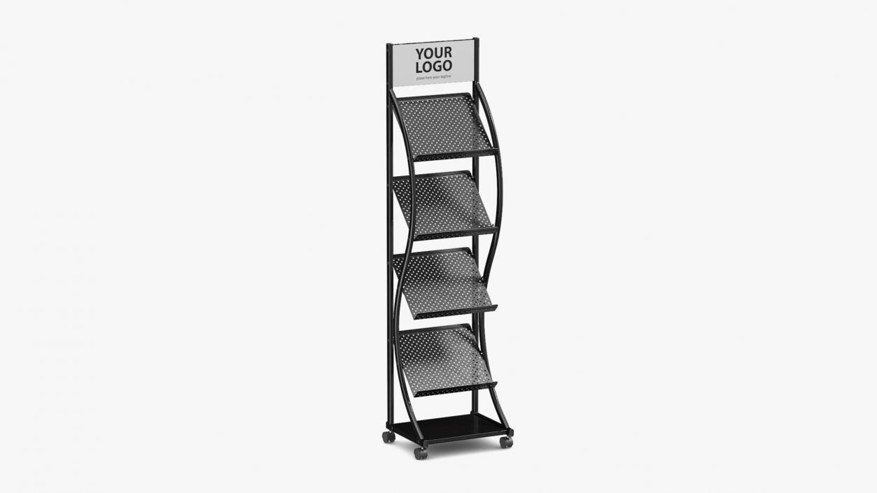 3D Magazine Rack Mockup Black