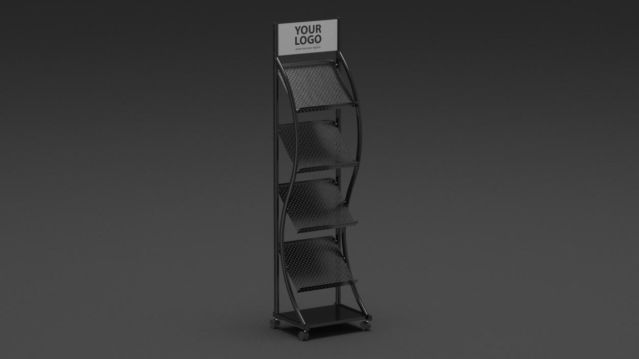 3D Magazine Rack Mockup Black