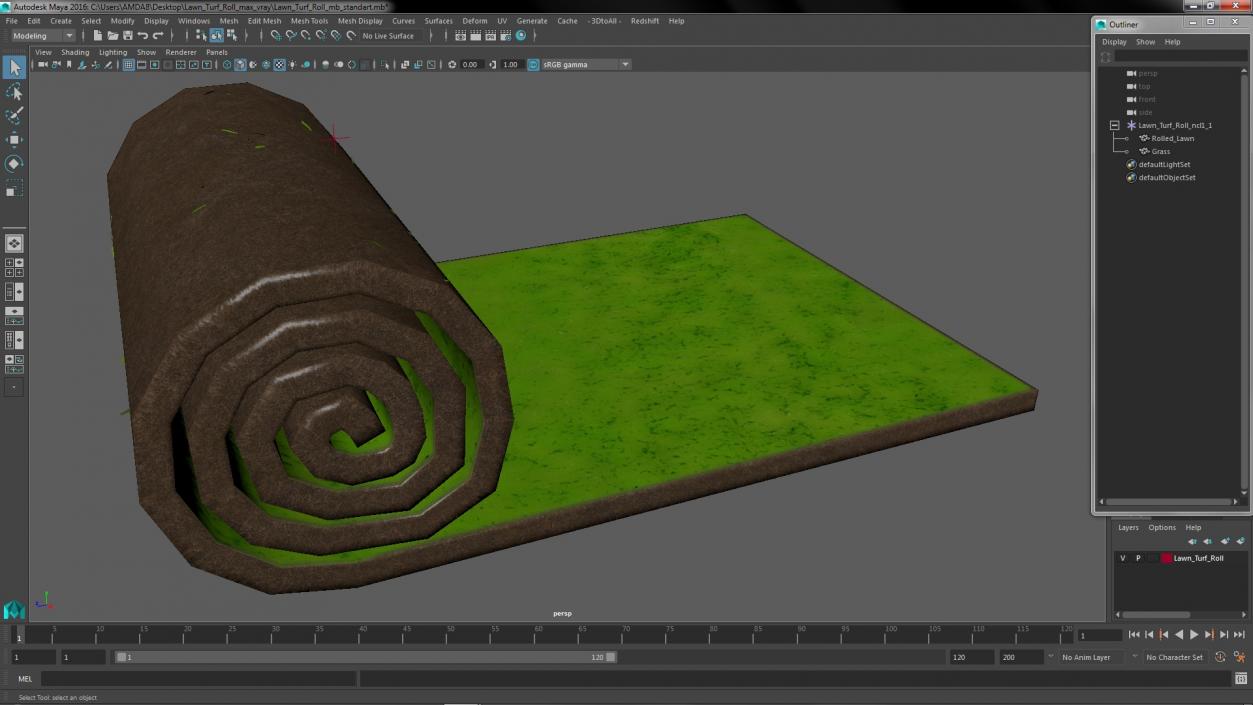 Lawn Turf Roll 3D model