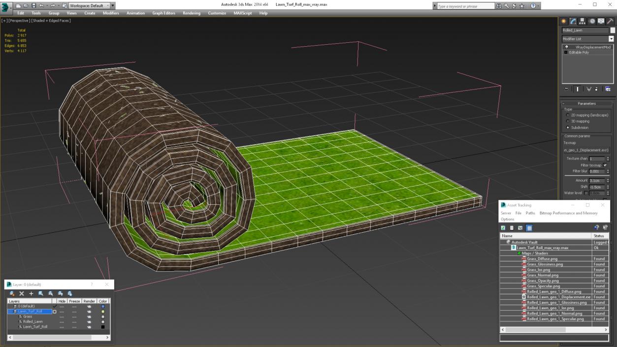 Lawn Turf Roll 3D model