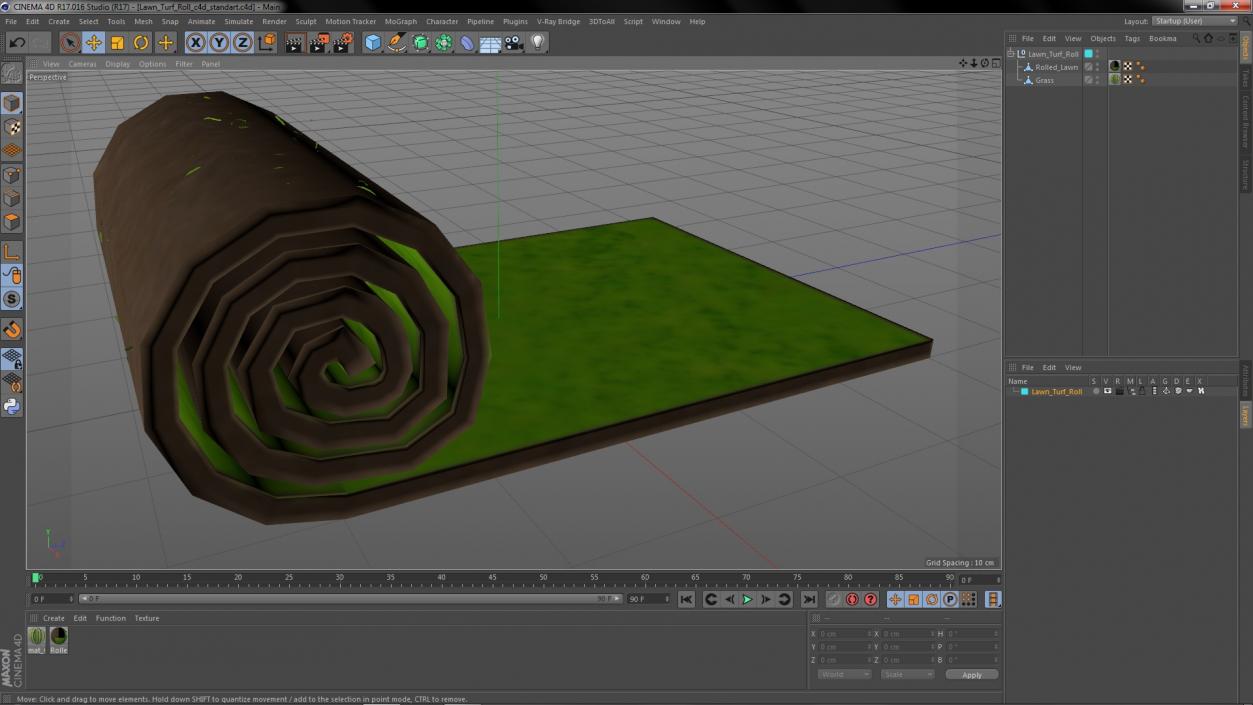 Lawn Turf Roll 3D model