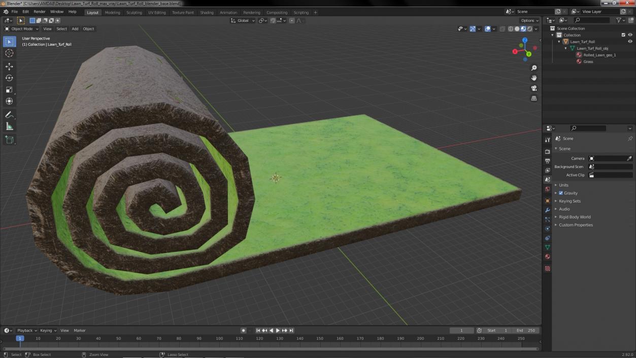 Lawn Turf Roll 3D model