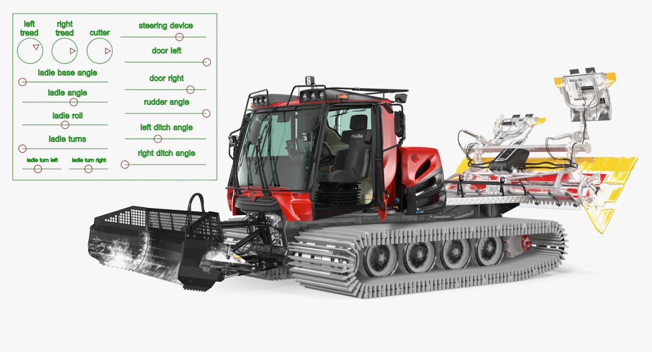 3D model PISTENBULLY 100 Snowcat Rigged