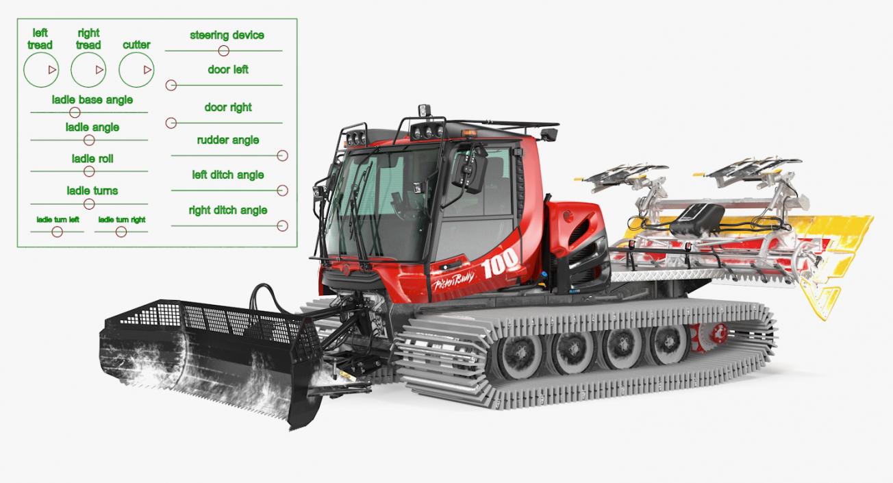 3D model PISTENBULLY 100 Snowcat Rigged