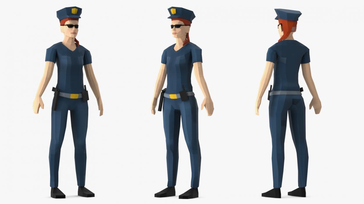 3D model Low Poly Policewoman