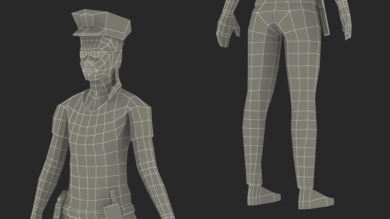 3D model Low Poly Policewoman