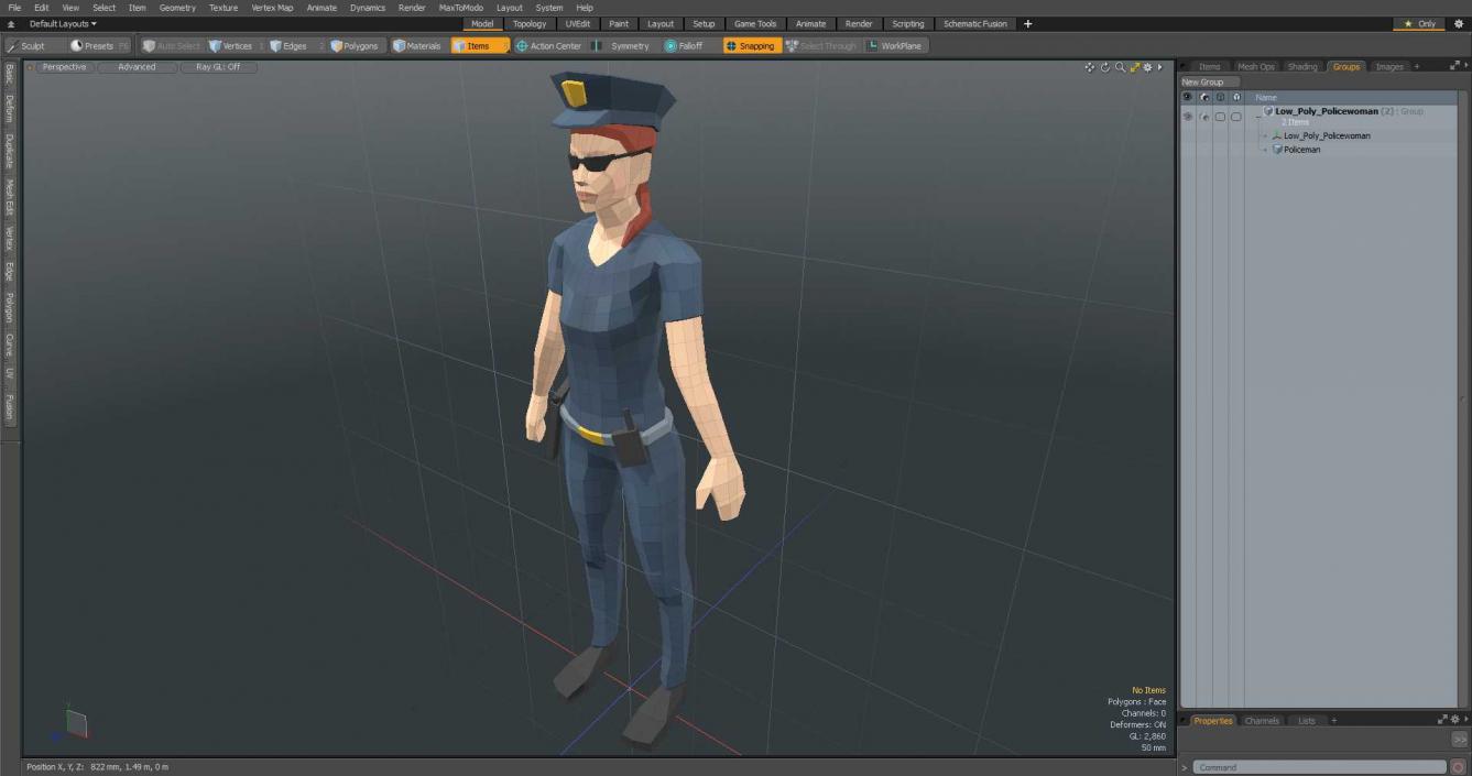 3D model Low Poly Policewoman