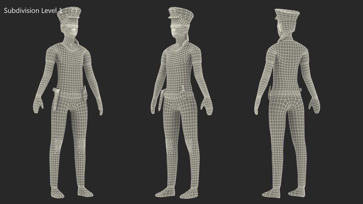 3D model Low Poly Policewoman