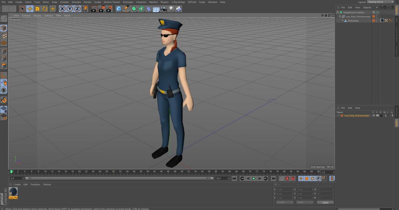 3D model Low Poly Policewoman