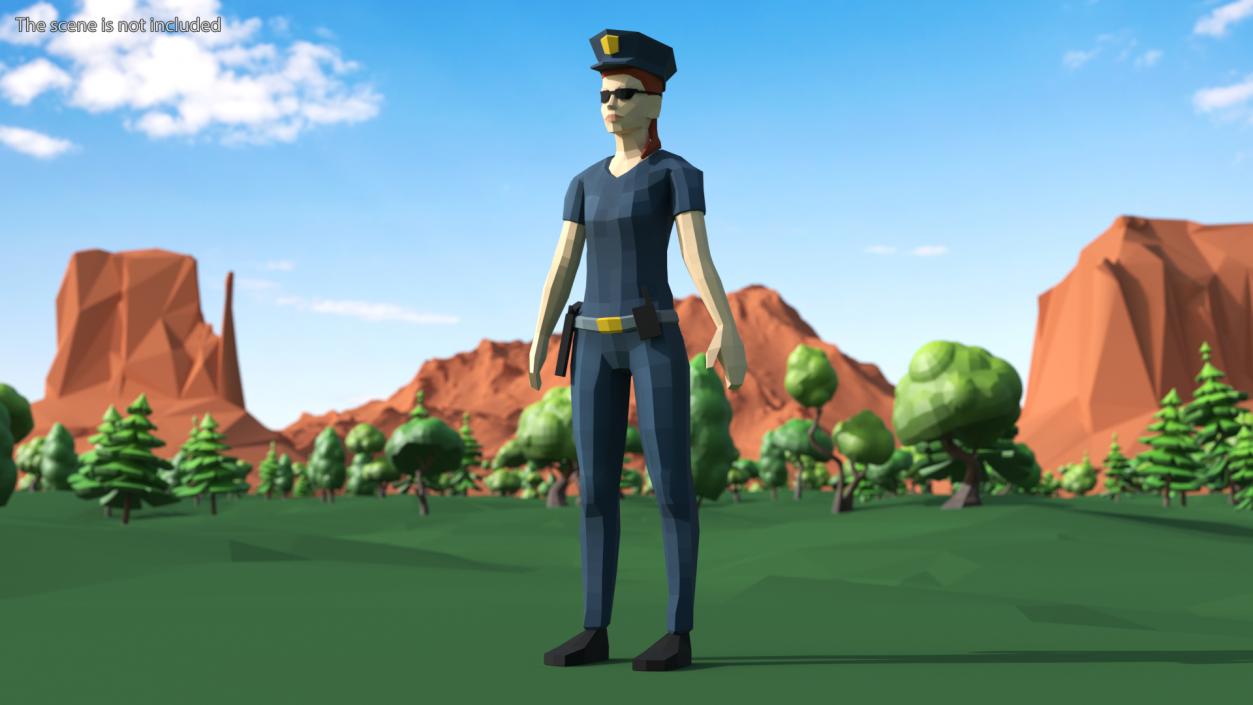 3D model Low Poly Policewoman