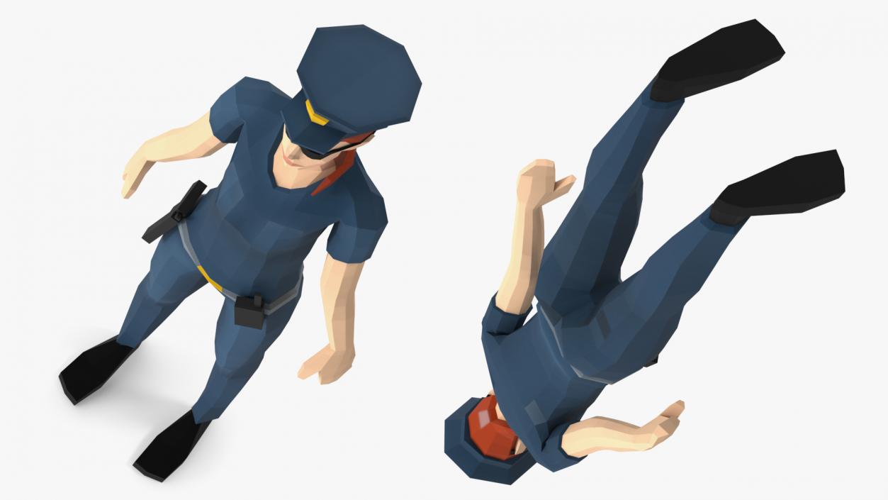 3D model Low Poly Policewoman