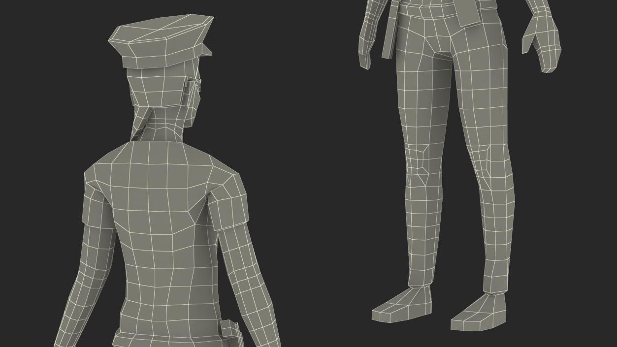 3D model Low Poly Policewoman