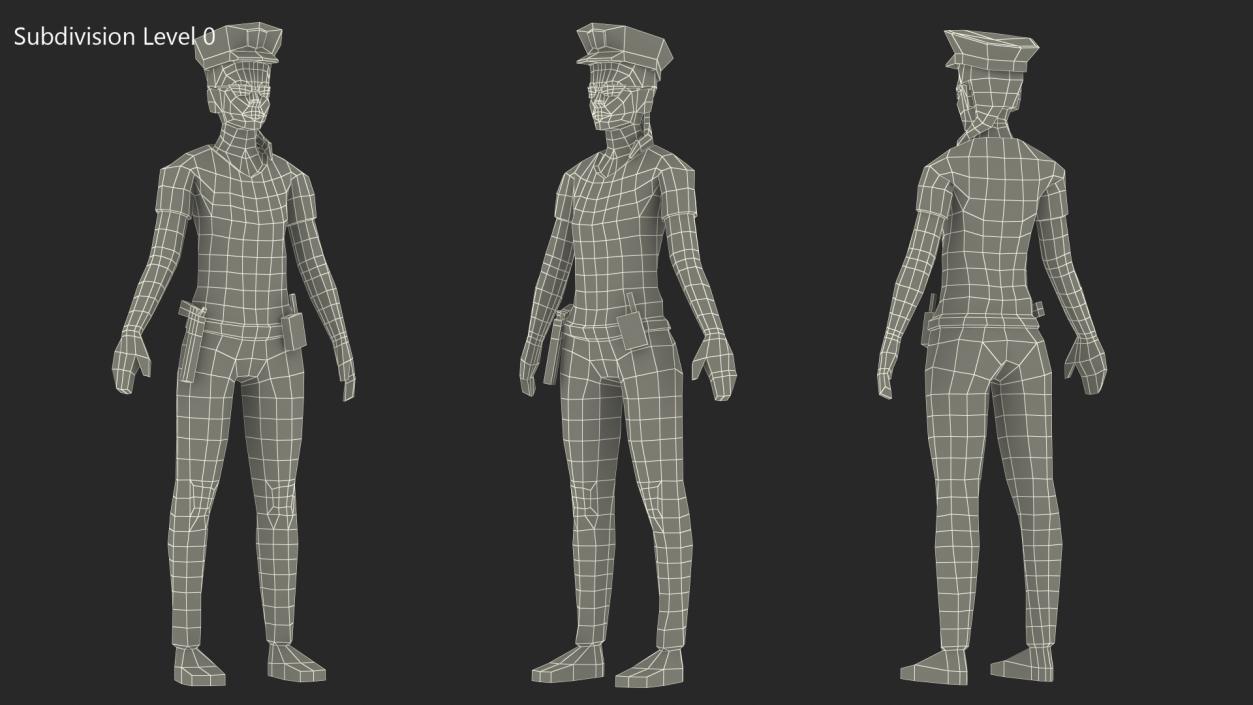 3D model Low Poly Policewoman