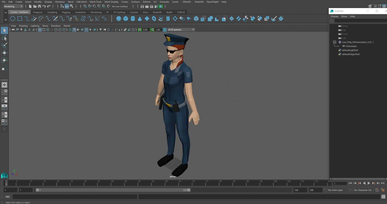 3D model Low Poly Policewoman