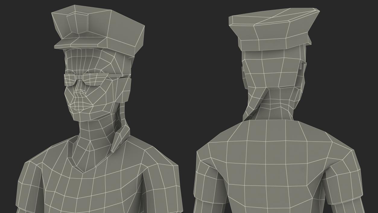 3D model Low Poly Policewoman