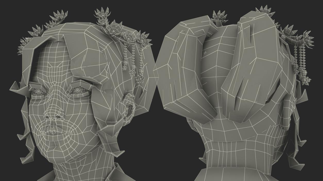 3D Traditional Chinese Woman Rigged for Maya