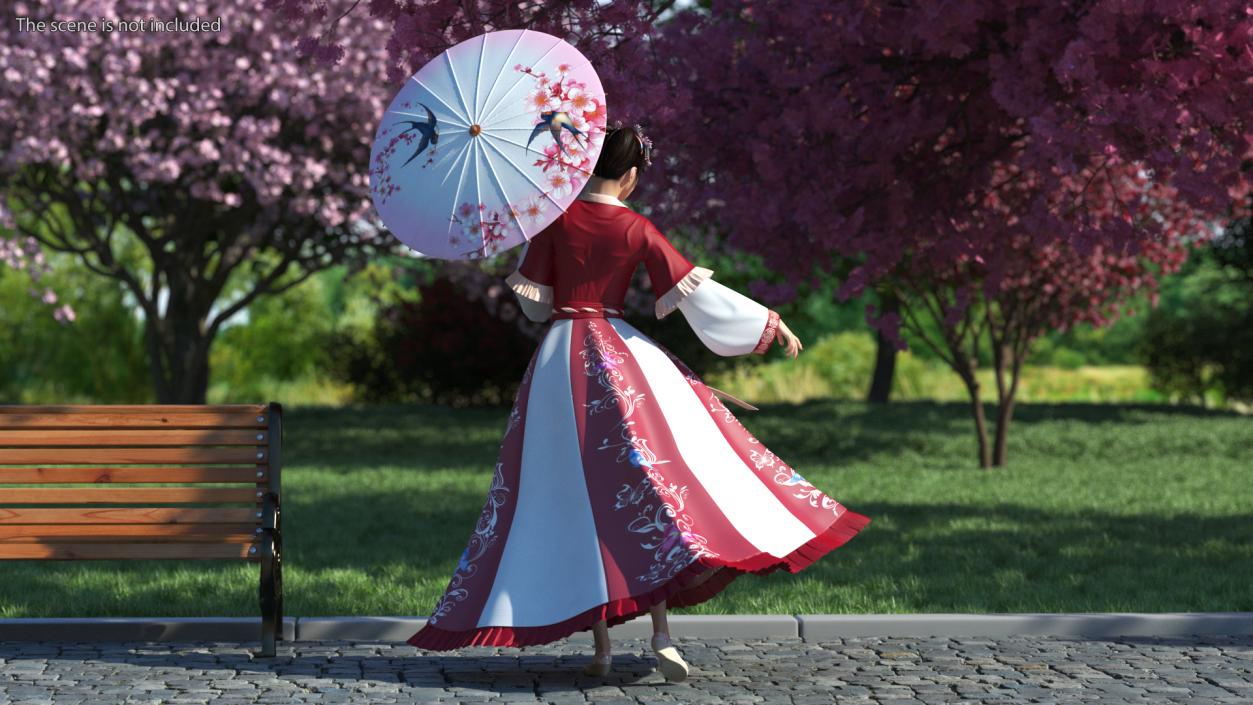 Traditional Chinese Woman Rigged 3D