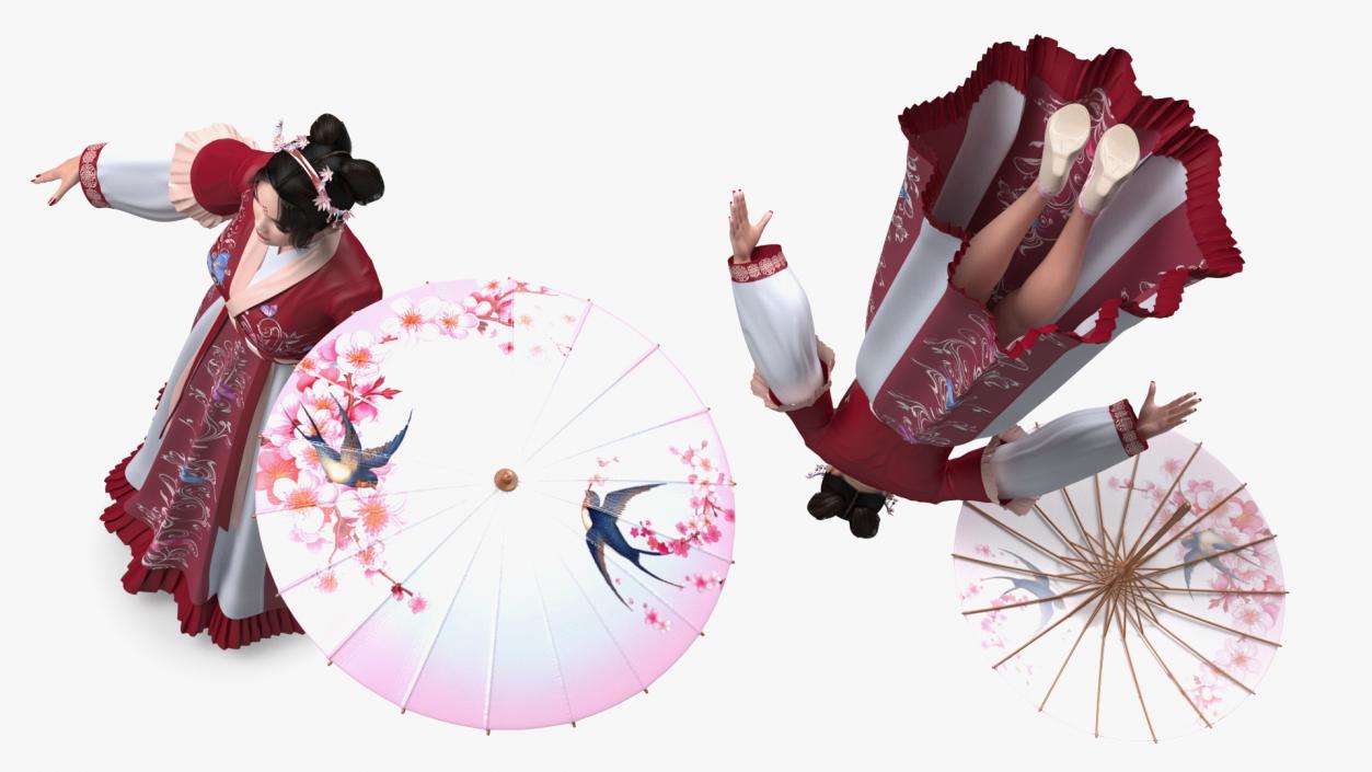 3D Traditional Chinese Woman Rigged for Cinema 4D