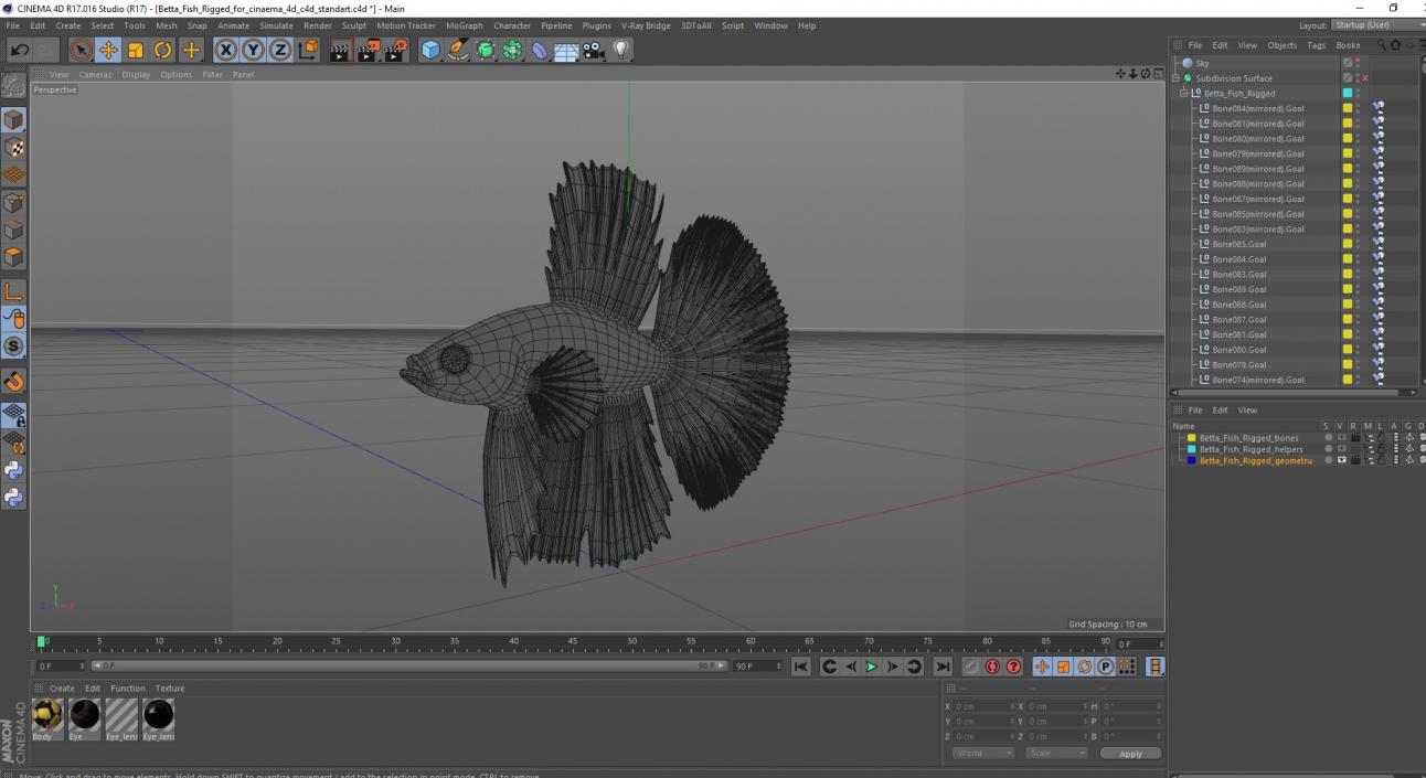 3D Betta Fish Rigged for Cinema 4D