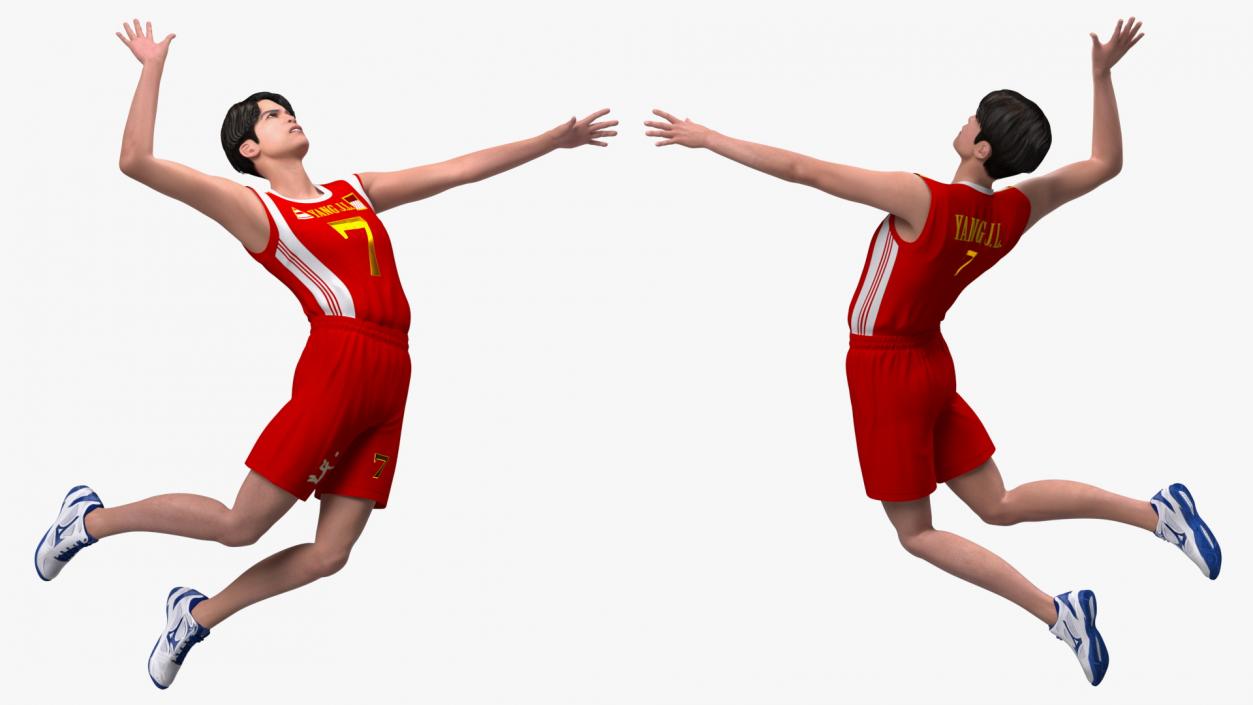 3D model Chinese Volleyball Player With Ball