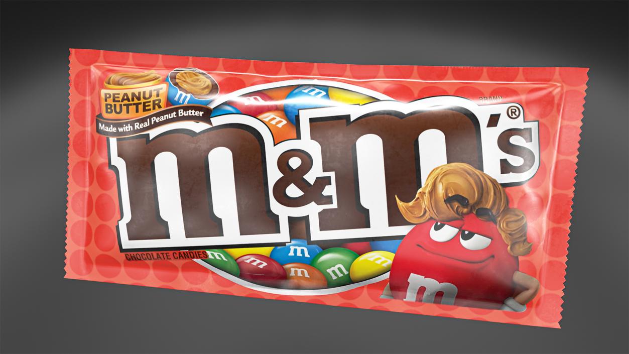 3D Candy Package M and Ms Red