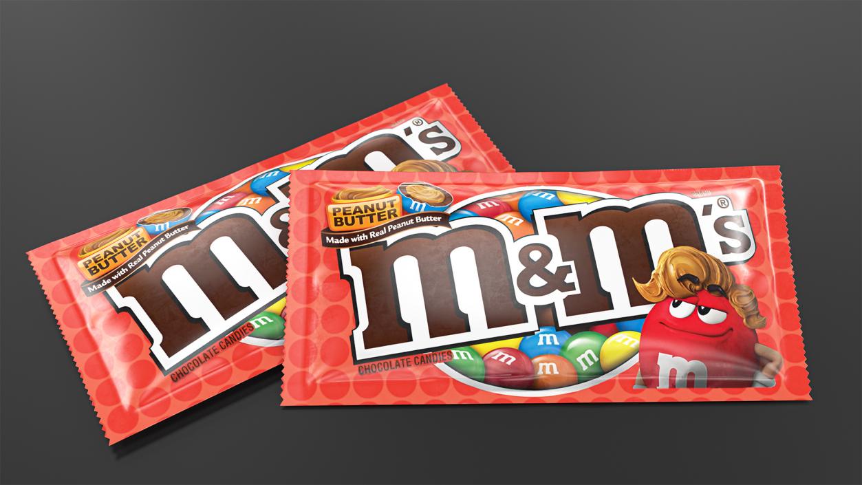 3D Candy Package M and Ms Red