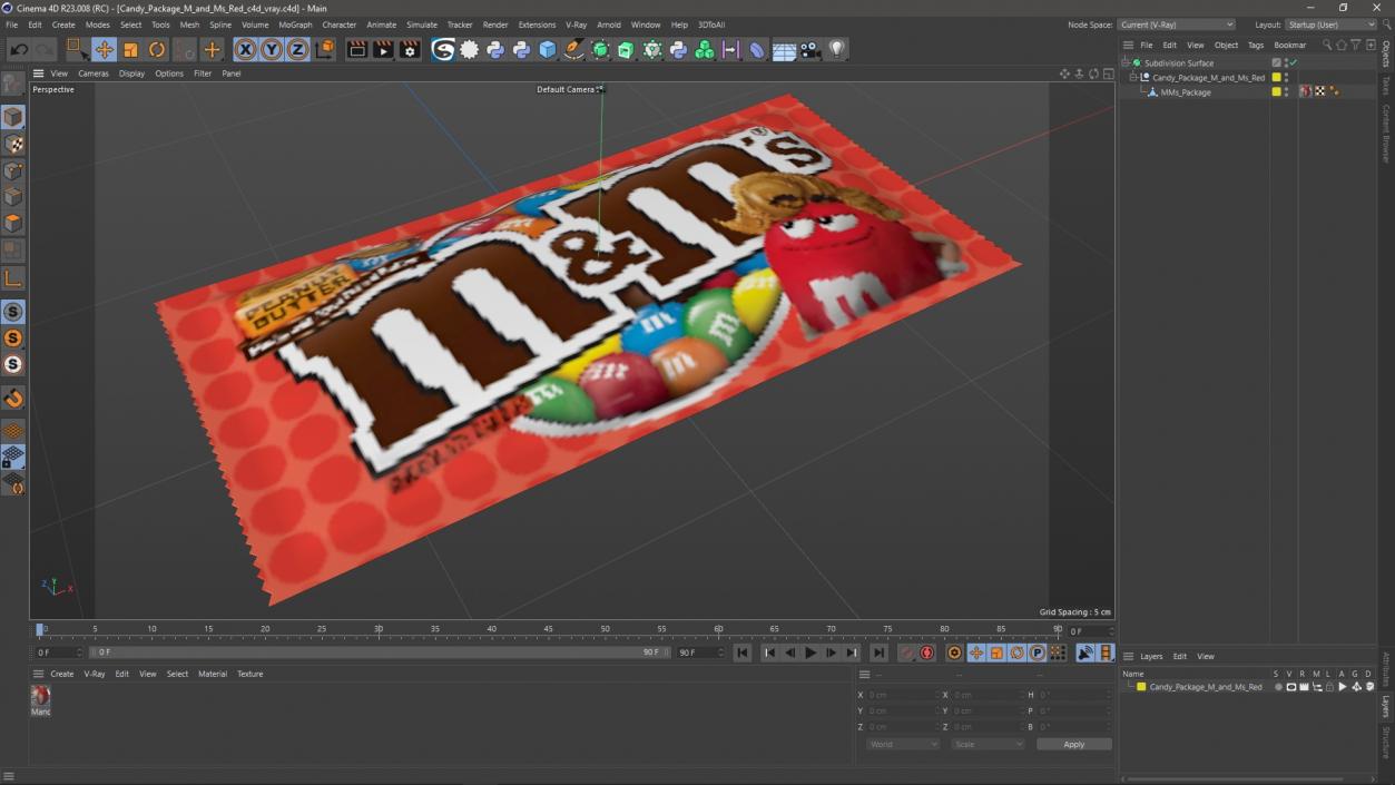 3D Candy Package M and Ms Red