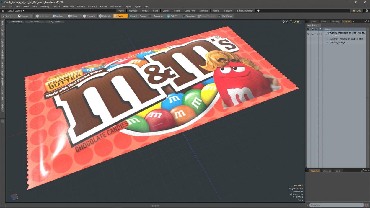 3D Candy Package M and Ms Red