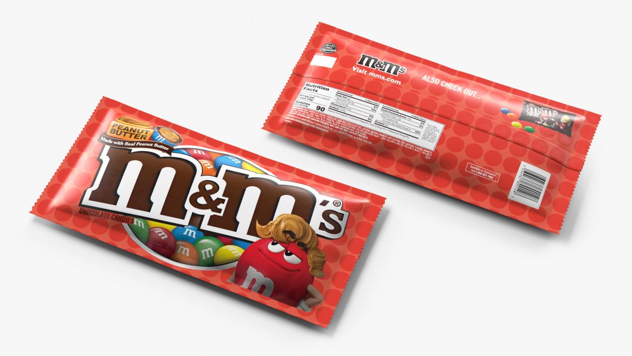 3D Candy Package M and Ms Red