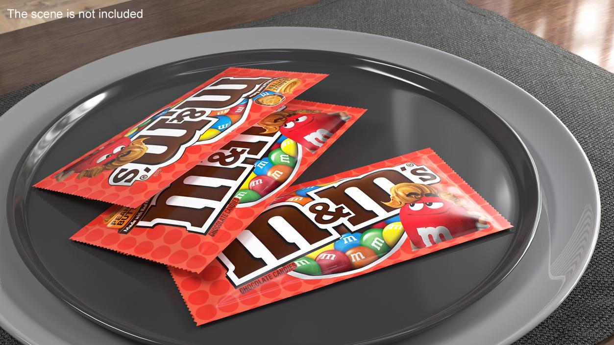 3D Candy Package M and Ms Red