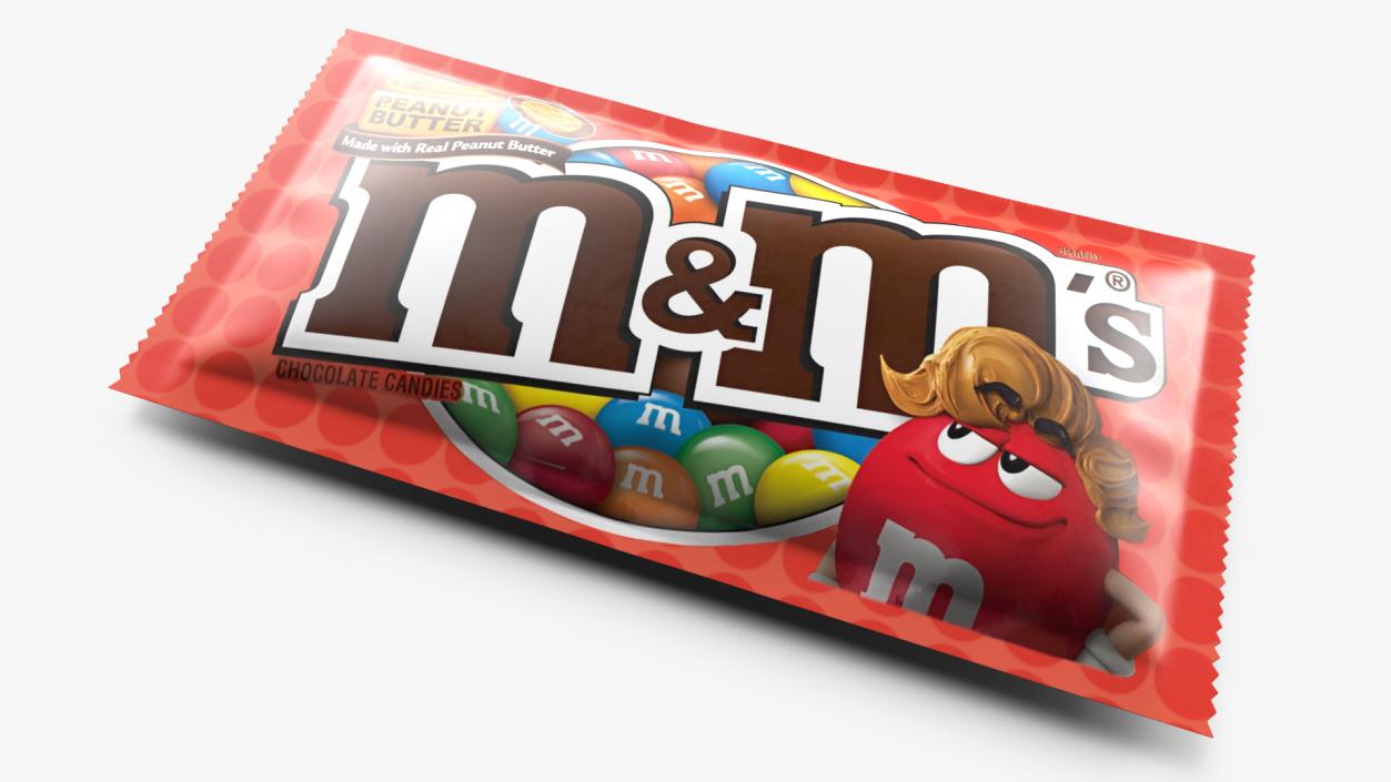 3D Candy Package M and Ms Red