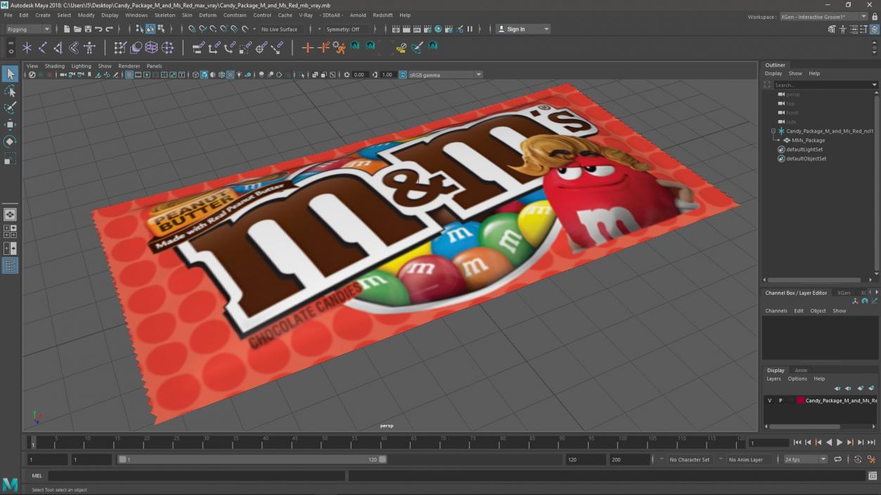 3D Candy Package M and Ms Red